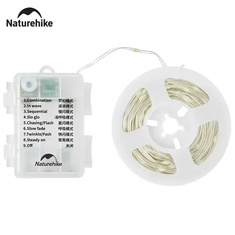 Naturehike Camping Tent LED Lamp Waterproof Outdoor Atmosphere Light Portable Decorative Light Battery Solar Energy Party Light