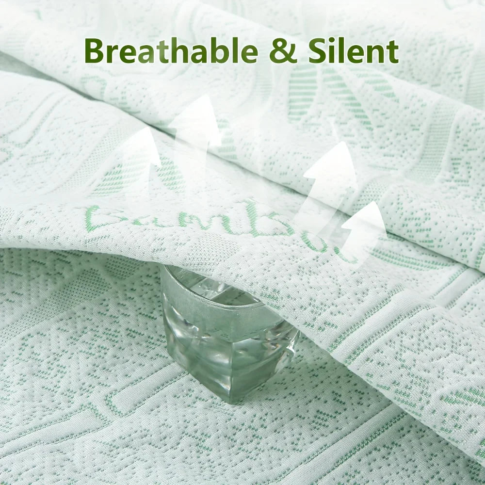 1p Cooling Bamboo Fiber Fitted Sheet, Breathable Mattress Protector