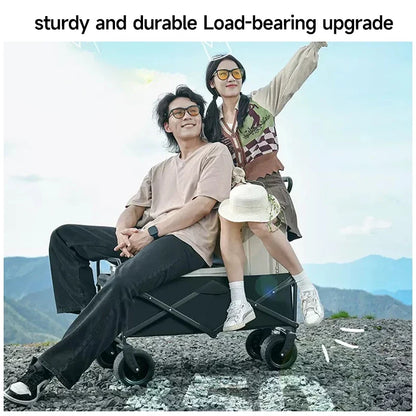 Camping Cart Foldable Trolley Outdoor Picnic Portable Hand-Pull Cart Camping Trailer Camping