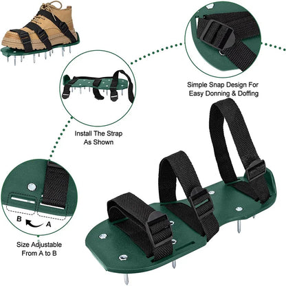 1 Pair Lawn Aerator Shoes for Grass Heavy Duty Spike Shoes with