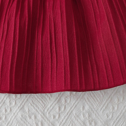 Baby girl's Sleeveless Dress Solid color Ruffled edges Fashion Summer Dress+Headband, 0-24 Months old Baby girl's New Year Dress