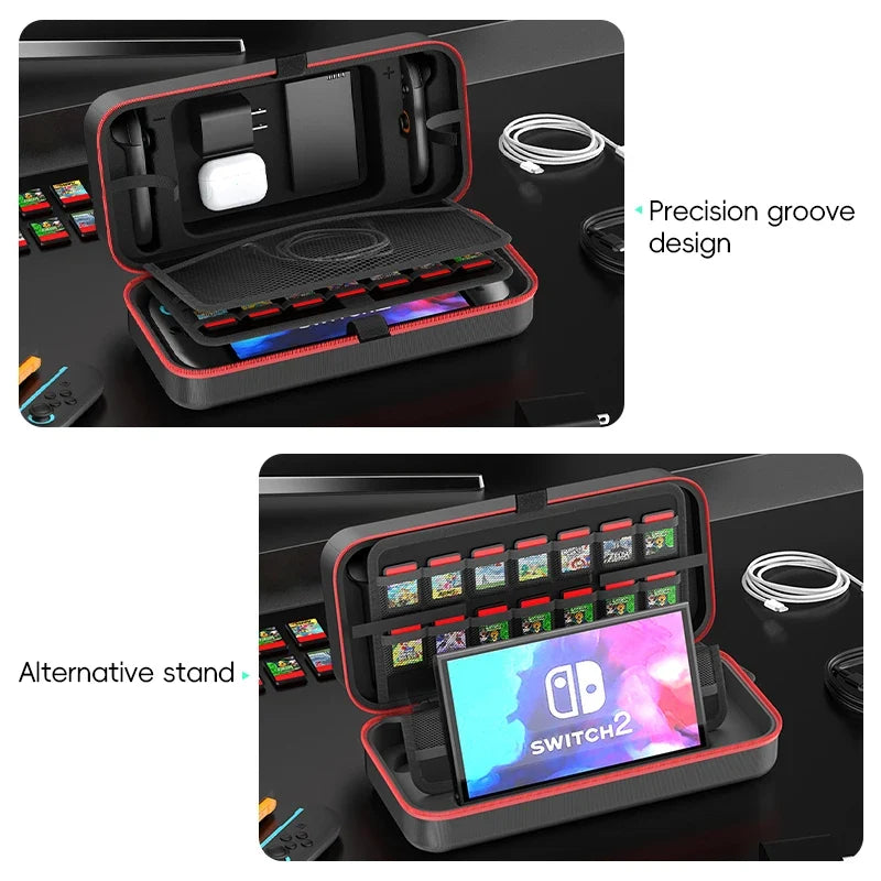High Quality Big Carrying Case for Switch2 Console Portable Pouch Bag w/ Game Card Cartridges For NS Switch 2 Accessory Storage