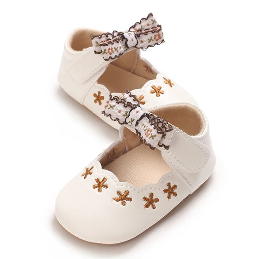 0-1year Baby Shoes Infant Pre-Walker Shoes Girls Princess Bow Shoes