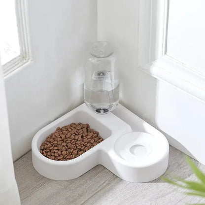 Cat bowl and dog bowl double-bowl automatic water dispenser and food bowl, automatic water dispenser for dogs and cats