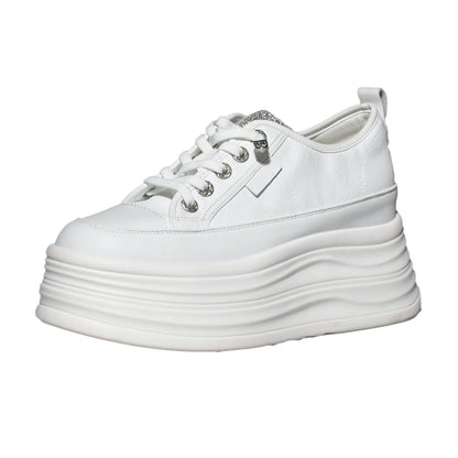 Fujin Hidden Heel Shoes High Platform shoes 9cm 3 inch comfortable sneakers for women Vulcanized Shoes Chunky Wedge Casual Shoes