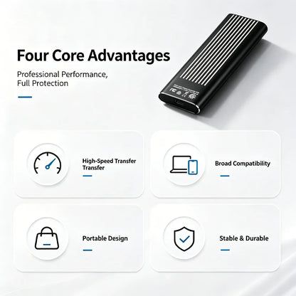 High Speed External Portable SSD 6TB 12TB Plug and Play Mobile Hard Drive Compatible with Windows IOS Android DevicesHigh Speed