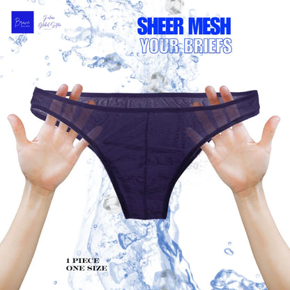 Mens Underwear Men's Fashionable Breathable Triangle Underwear, Mesh Transparent Comfortable Sexy Men's Underwear Men Briefs YW