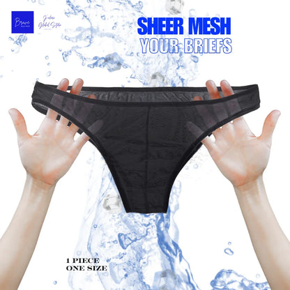 Mens Underwear Men's Fashionable Breathable Triangle Underwear, Mesh Transparent Comfortable Sexy Men's Underwear Men Briefs YW
