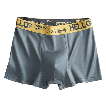 Men's Mid-Waist Thin Briefs Breathable Comfortable Large Size Sports Boxer Shorts Youth Flat Briefs Underwear Polyester Fiber