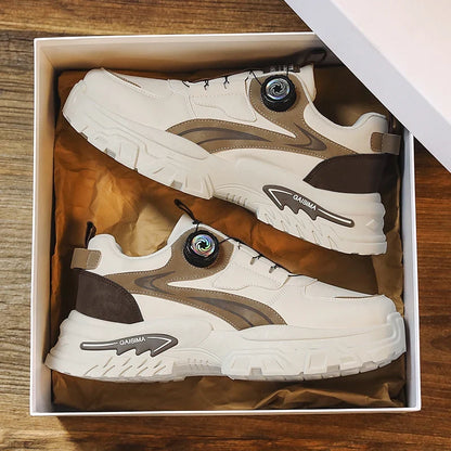 2025 Autumn New Men's Versatile High-Top Trendy Thick-Soled Running Shoes Breathable Casual Trendy Shoes