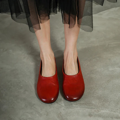2026 Spring Shallow Mouth Round Toe Loafers Women Shoes Genuine Leather Boat Shoes Fashion Concise Ballet Flats Women Flats