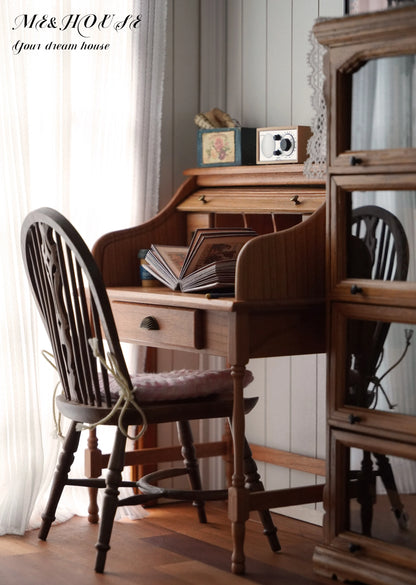 1/6  Dollhouse study Room Accessories  Mini Furniture Retro shutter desk