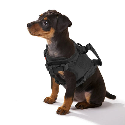 Tactical Small Dog Harness For Puppy Cats Adjustable Kitten Vest Harnesses For Military Dogs Working Training Walking Free Size