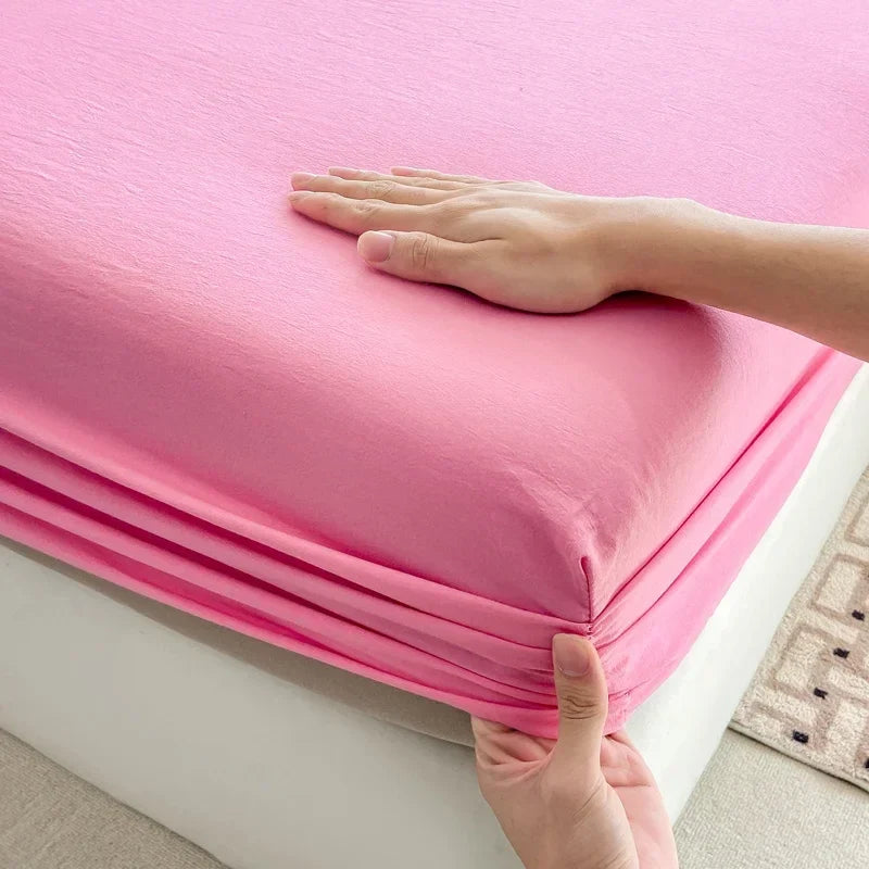 100% Cotton Fitted Bed Sheet with 360 Elastic Band Bedsheet Bedspread