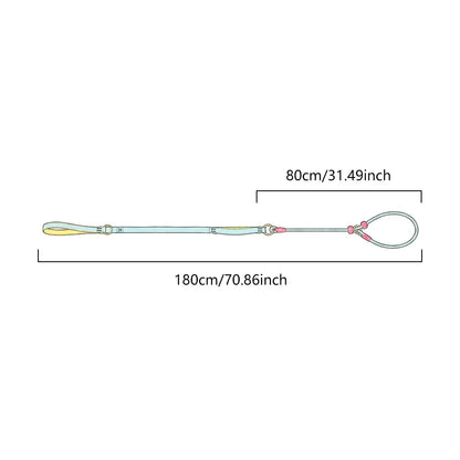 Double Handle Pet Dog Training Round Rope Light Weight Nylon P Chain Adjustable for Small Medium Dogs Walking Leash Pet Supplies