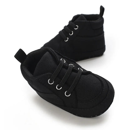 Baby Learning Walk Shoes, Striped PU Sports Shoes for Infants 0-18M, Soft Sole Lightweight Casual Footwear