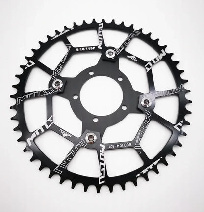 ALLTOO Bike Part Bicycle Crankset Bafang 104BCD Motor Aluminum Alloy Chainring Mid Drive Adapter For Electric E-bike 32T-52T