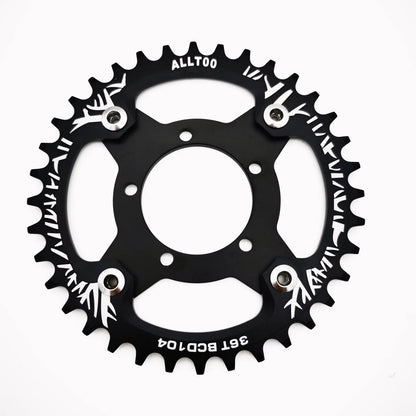 ALLTOO Bike Part Bicycle Crankset Bafang 104BCD Motor Aluminum Alloy Chainring Mid Drive Adapter For Electric E-bike 32T-52T