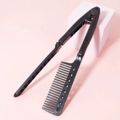 Straight hair brush, V-shaped straightener, straighten hair, suitable for hair salons, special for real hair wigs