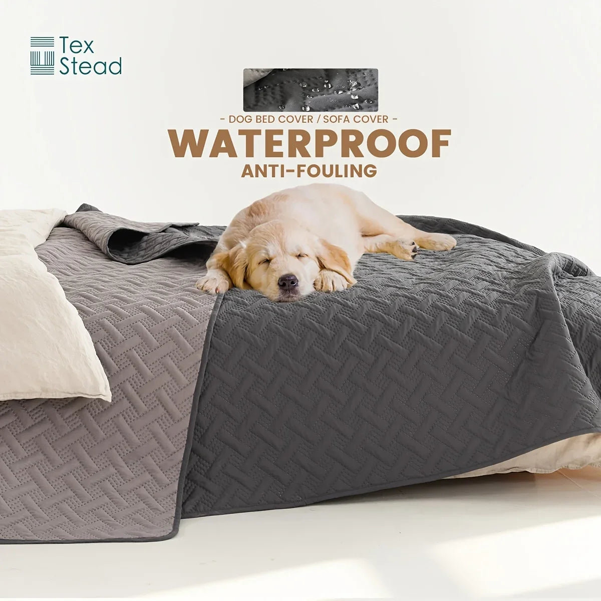 Brick Pattern Anti-Hair Pet Mat,Reversible Waterproof Dog Cushion,Washable Non-Slip Sofa Cover,Soft PU Foam Bed for Cats Dogs