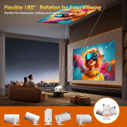 Portable Smart Projector Support 4K Decoding Android 11 BT5.0 Wifi 6 Home Cinema Outdoor Projetor Mini Projector