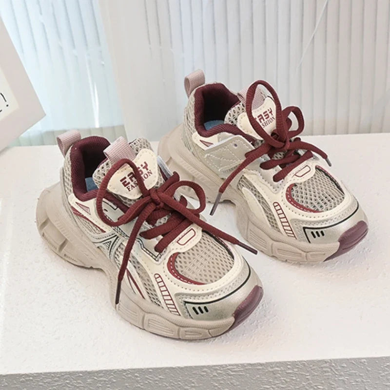 Spring Autumn New Kids Sneakers for Girls Fashion Lightweight Boys Sports Shoes School Causal Children Basketball Shoes Unisex