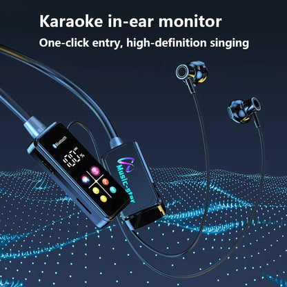 Bluetooth 5.4 Earphones With HD Screen Wireless Headsets Neckband Headphones HiFi Stereo Noise Reduction Earbuds For Live 2025
