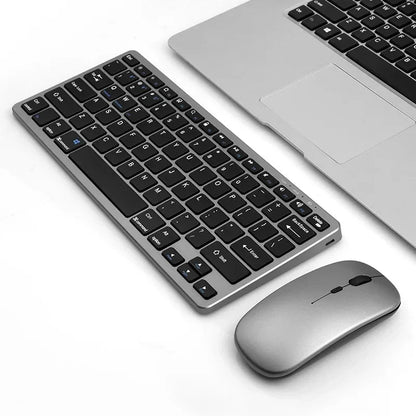 New 2.4G Wireless Rechargeable Silent Wireless Keyboard and Mouse Set, Compact Ergonomic Keyboard Mouse for Office/Home