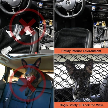 120X90CM Car Trunk Fence Pet Dog Isolation Protective Net Durable Elastic Isolation Double Layer Nets Safety Fence for Any Car