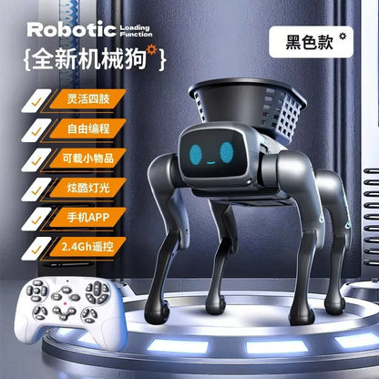2026 New Ai Intelligent Smart Robot Dog Remote Control Toy Programmable With Loading Basket For Boys Birthday Festival Gift