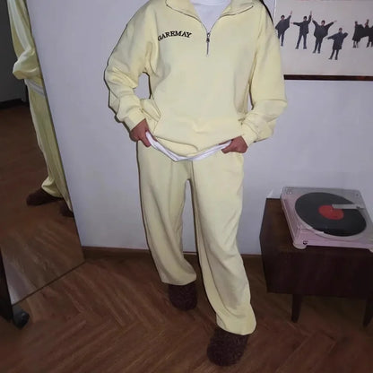 Autumn Women's Tracksuit With Zipper Oversize Hoodie Classic Two Piece Set Women Casual Trouser Suits Women 2 Pieces Outfits