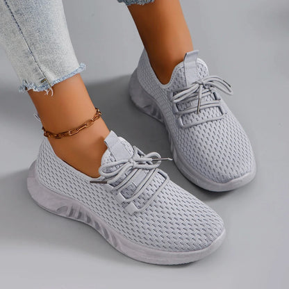 Spring new women's sports shoes, fashionable, breathable, lightweight, non-slip, wear-resistant, casual sports shoes, flat shoes