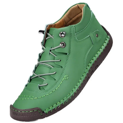 Purple Sneakers Women Casual Shoes Hand-stitching Leather Sneakers Women shoes Mid-top New Slip On Loafers Woman Driving Shoes