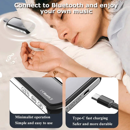 Bluetooth 5.2 Bone Conduction Speaker Under Pillow Noise Reduction Speaker Stereo Music Player with Flashlight Sleep Aid