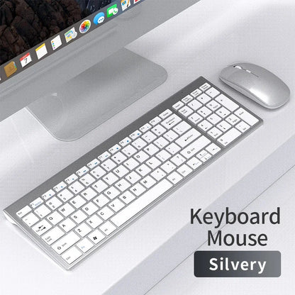 Wireless Keyboard and Mouse Combo Bluetooth 5.0 & 2.4G Rechargeable Multimedia Keyboard Mouse Set for Laptop PC TV iPad Android