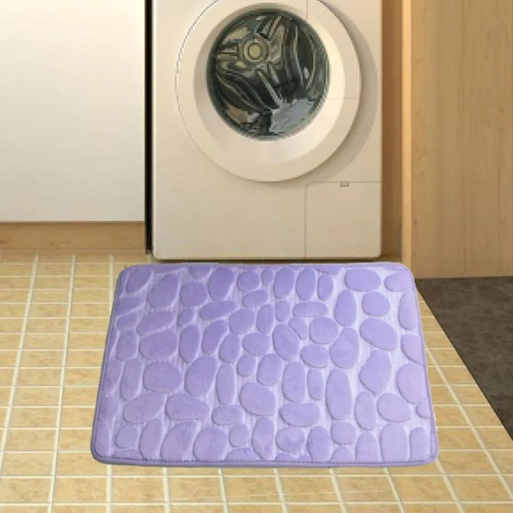 Cobblestone Embossed Bath Mat Non-slip Carpets Water Absorption Washable Bathtub Floor Rug Shower Doormat Bathroom Decor