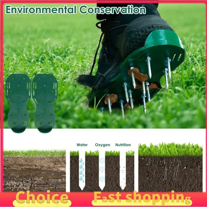 2026 new model lawn aerator shoes manual lawn aerator with spike adjustable spiked aerating sandals reusable plastic lawn