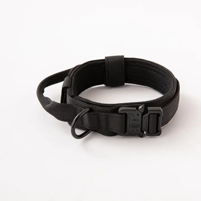 Tactical Dog Collar with Heavy Duty Metal Buckle Control Handle Nylon Military Dog Collar for Medium Large Dog