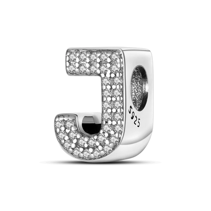 Fit Original Bangle Bracelet DIY A-Z Alphabet Charms Bead 925 Sterling Silver CZ Zircon LOVE Letter Dangle Pendant Jewelry Gift