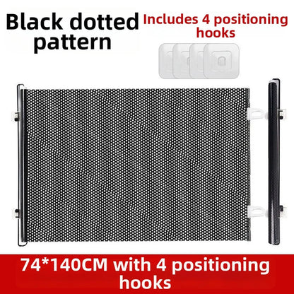 Retractable Pet Fence For Dogs And Cats Indoor Balcony Barrier Portable Playpen Safety Gate Black Home Building Hardware