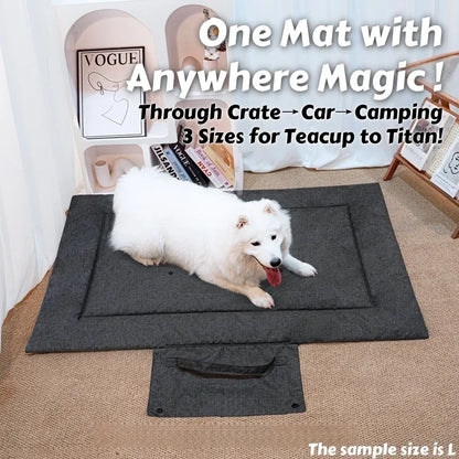 All-Season Portable Pet Bed for Outdoor & Indoor Use: Waterproof, Chew-Resistant  Mat for Dogs and Cats with Easy-Clean Design