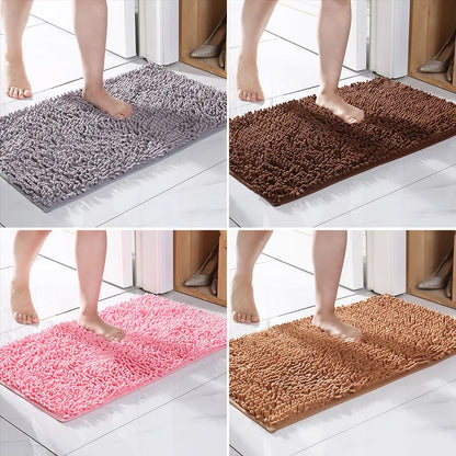 1pc 50*80 Cm Non-Slip Bath Mat Shaggy Durable Bath Rug for Bathroom