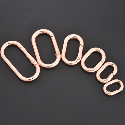 5pcs Metal Oval O Ring Spring Clasp Openable Round Carabiner Keychain Clips Hook Dog Chain DIY Jewelry Buckle