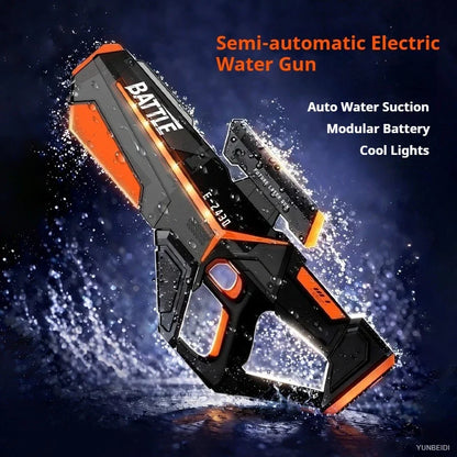 Electric LED Water Gun Automatic Water Suction Large-capacity Continuous Water Spray Summer Game Interaction Children's Gift