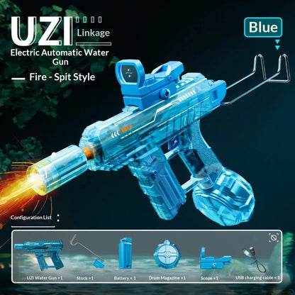 Electric Water Gun with Flashing Function Continuous Powerful Spray Water Gun Summer Outdoor Toy Water Gun Children Adults Gift