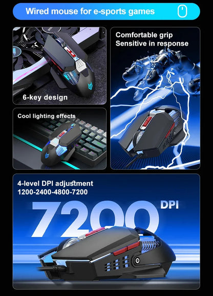 Mechanical keyboard and mouse set, 60% Portable Mini Wired Keyboard and Mouse combos, 61 Keys Phantom RGB keyboard and mouse kit