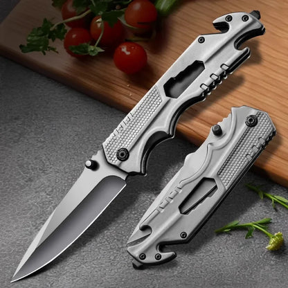 Steel Handle Stainless Steel Multi functional Folding Knife High Hardness Folding Knife Outdoor small Fruit knife