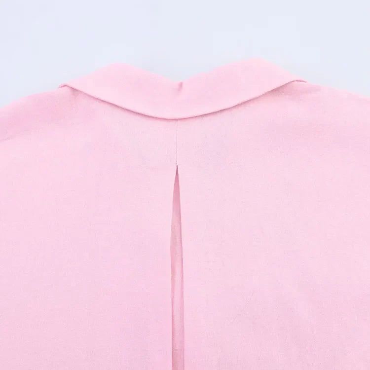 HipSeam Wide Sleeved Shirt Women Spring Asymmetric Hem Button Women's Shirts Simple Lady Johnny Collar Linen Shirts & Blouses