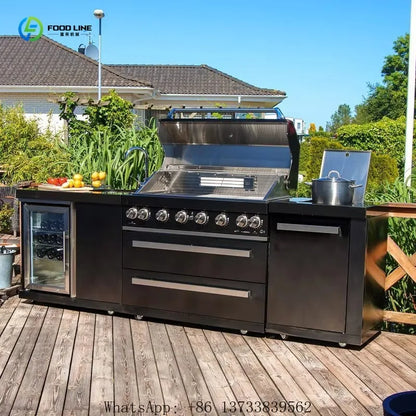 Customized Outdoor kitchen cabinet 304 stainless steel with powder coating for camping