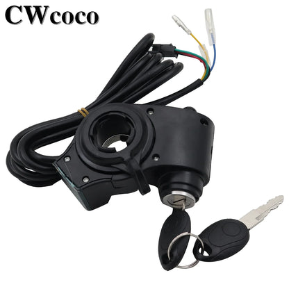 Electric Bicycle Thumb Throttle Voltmeter Digital Voltage Display Red Screen Lock Speed Control Electric E-Bike Turning Handle
